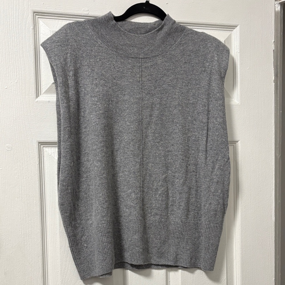 Quince Sleeveless Gray Knit Sweater Vest